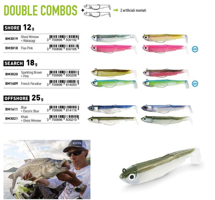 FIIISH Black Minnow N°3 - 12 Cm - 18 G - Double Combo Search Avec Bruit, French Paradise, Lot De 2