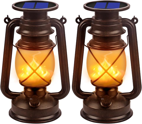 Solar Lantern Outdoor Hanging Solar Lights Dancing Flame Led Waterproof Camping
