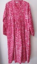 KEMI TELFORD Sz L DRESS MIDI MAXI CERISE PINK & WHITE POCKETS SUMMER WEDDINGS