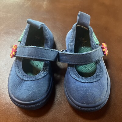 Girls CHOOZE Blue Mary Jane Shoes Big Girls Sz 4 EUC