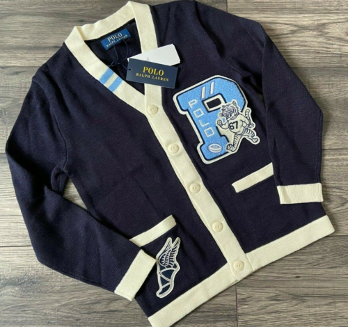 POLO RALPH LAUREN VARSITY LETTERMAN BOYS CARDIGAN AGE 6-7 YEARS RETAIL £139 - Picture 1 of 7