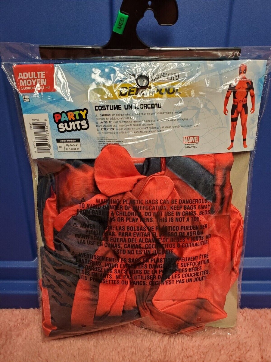 Marvel Comics Deadpool Partysuit Costume Adult Bodysuit Halloween