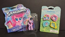 My Little Pony Lot - Squeezeling Bag Clip & 4pack Erasers