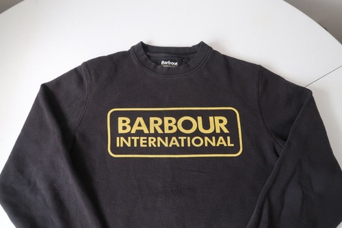 Barbour International Sweatshirt Large Logo Black - Mens Large - Picture 2 of 11