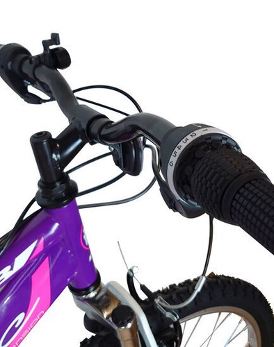 Bicicleta de montaña Dallingridge Chic MTB para niñas Full Sus 24" rueda 6 velocidades púrpura - Imagen 3 de 4
