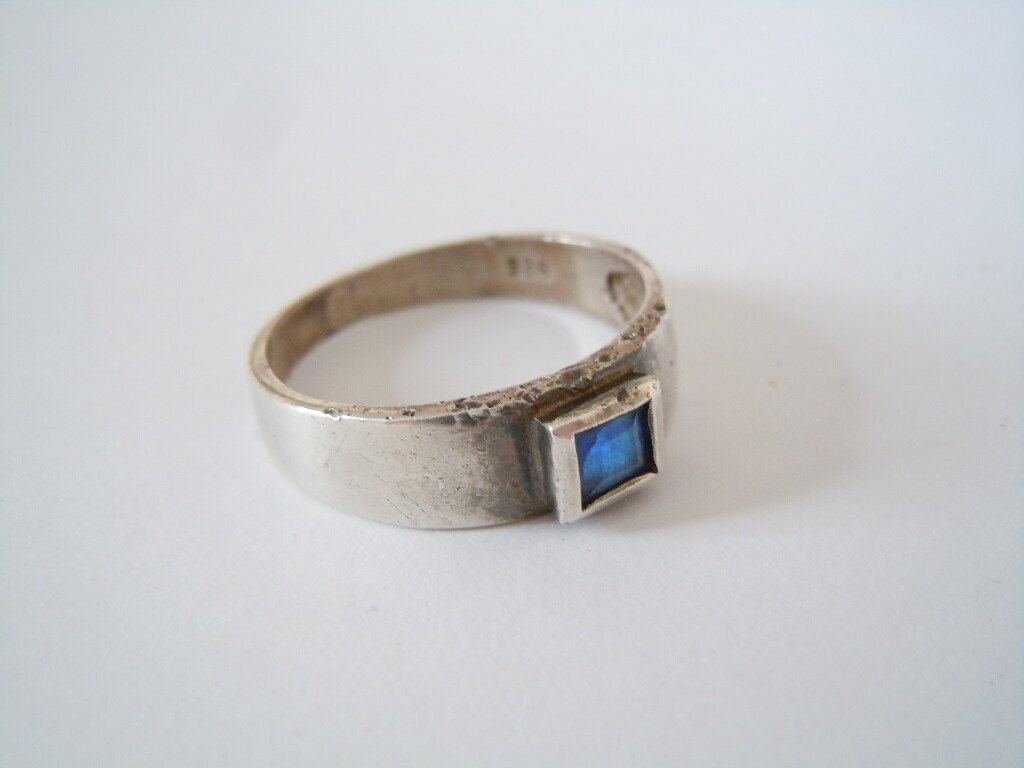 純銀 SterlingSilver 925 850 刻印　計93g まとめ売り Vintage 925 Sterling Silver Ring with Square Blue Stone 3.2