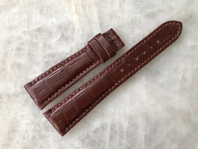 20mm/16mm Brown Alligator Crocodile Embossed Leather Watch Strap Band
