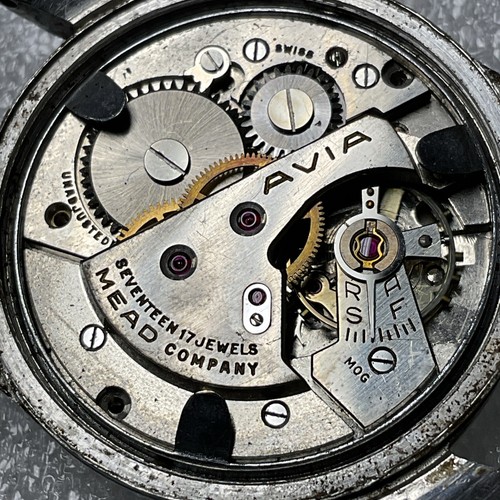 Vintage WW2 Avia Mead Boulevard 17 Jewels Military Style Stainless Steel Watch - Picture 15 of 24