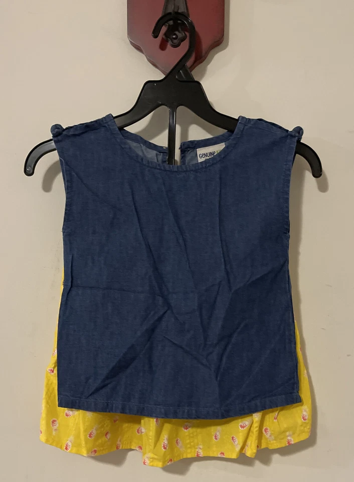 Genuine Kids Oshkosh Size 4t Girls 2 Piece Blue Yellow Tank & Skirt Outfit!A3974 Foto 2 de 2
