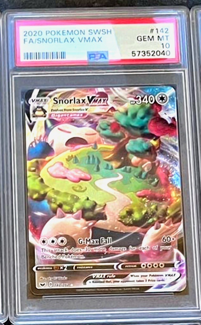 Pokemon Snorlax Vmax 142/202 SWSH Base Set Full Art PSA 10
