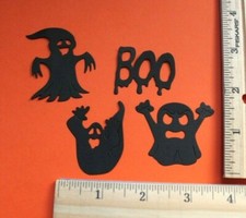 12 BOO GHOSTS cardstock paper die cut embellishments HALLOWEEN