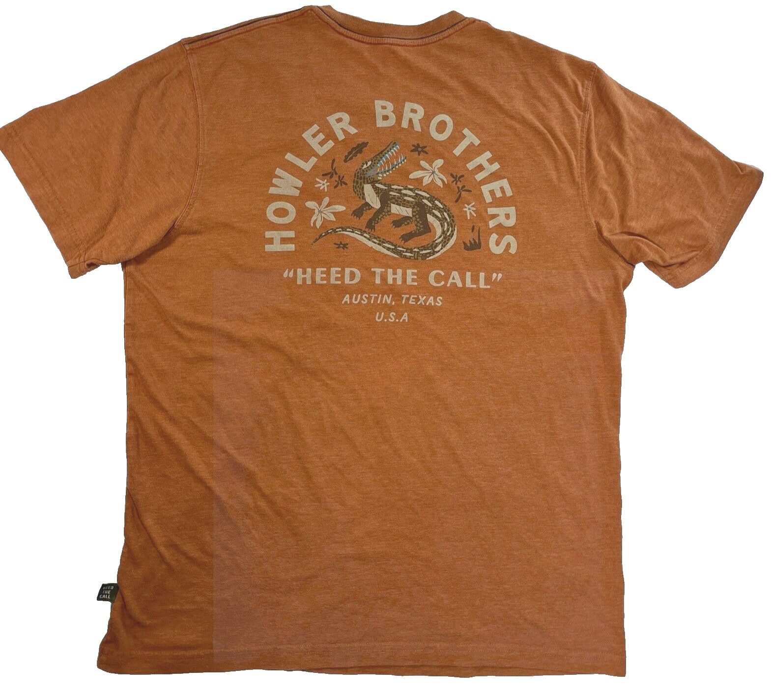 Howler Bros Shirt Heed The Call Lily Pocket Crocodile Austin Crewneck Tee LG