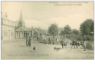 62.HERMIES.N°132.CANTON DE BERTINCOURT.L'ABREUVOIR.MURE EN 1898