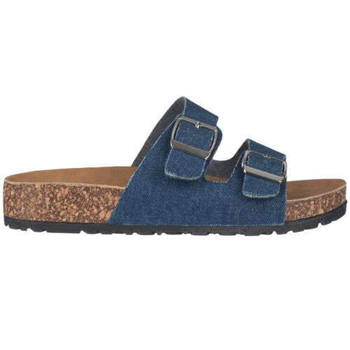 NEW Women's Cork Footbed Sandals With Adjustable Buckles Slip On Slides Sandals - Picture 43 of 118