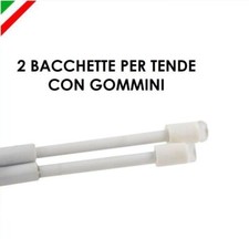 ASTE ASTINE BACCHETTA A MOLLA CON GOMMINI PER TENDE TENDA 2PZ BIANCO A PRESSIONE