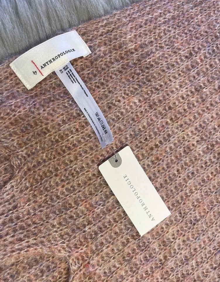 Bufanda tejida con flecos extremos talla única malva nueva con etiquetas de Anthropologie Foto 3 de 4