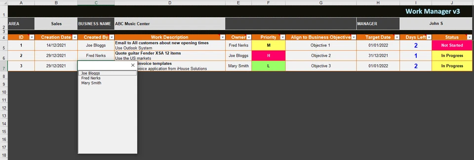 Keep everyone tasks on track and send email reminder- Excel Spreadsheet - Image 4 of 4