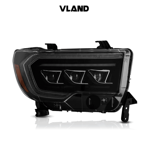 Pair LED Headlights For Toyota Tundra 2007-2013 & Sequoia 2008-2021 Sequential - Picture 2 of 11