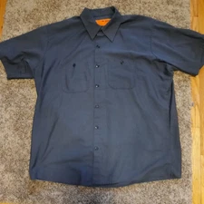 RED KAP Work Shirt DARK GRAY XL SS Short Sleeve Good Condition No Rip Smoke Free