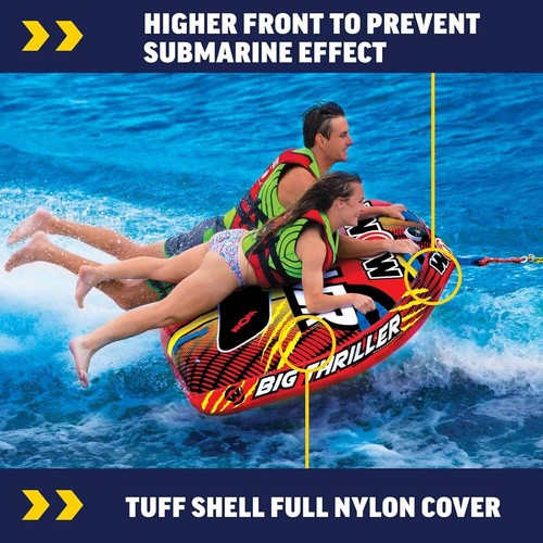 Water Sports Fun: Thriller Towable Deck Tube for 1-2 Adults with Safety Features - Picture 6 of 8