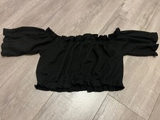 Dazy Black Off Should Crop Top Size Small