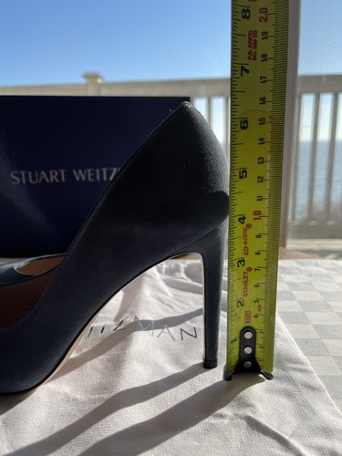 Stuart Weitzman Legend Denim Blue Suede Pointed Toe Pumps 38.5/8M $425 VERY RARE - Picture 14 of 17