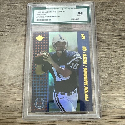 PEYTON MANNING 2000 COLLECTOR'S EDGE T3 PREVIEW - AGS 9.5 MINT+ - COLTS -