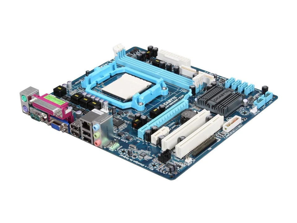 GIGABYTE GA-M68M-S2P NVIDIA GeForce 7025 Socket AM3/AM2+/AM2 mATX Motherboard - Image 2 of 4