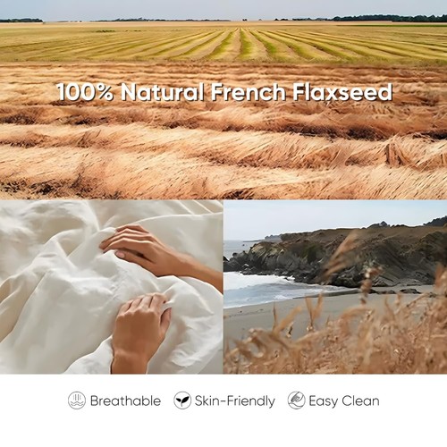 100% Pure Linen Blanket,100% Natural Flax Linen Throw Blanket, 79"x63" French... - Picture 5 of 6