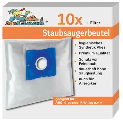 10 Mr.Clean Staubsaugerbeutel kompatibel zu Sencor SVC 45 . SVC45BK power 1400w