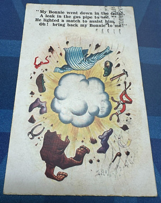 Milton Donald McGill Comic Postkarte 1926 MEIN BONNIE GING IM KELLER UNTER