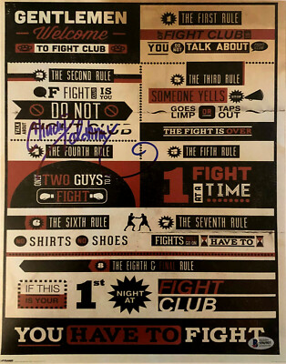 Chuck Palahniuk Signed Fight Club 11x14 Photo Authentic Autograph