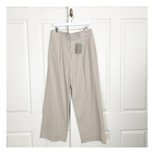 Everlane Way-High Drape Sandstone Wide Leg Trouser Pants NWT Sz 10 Short