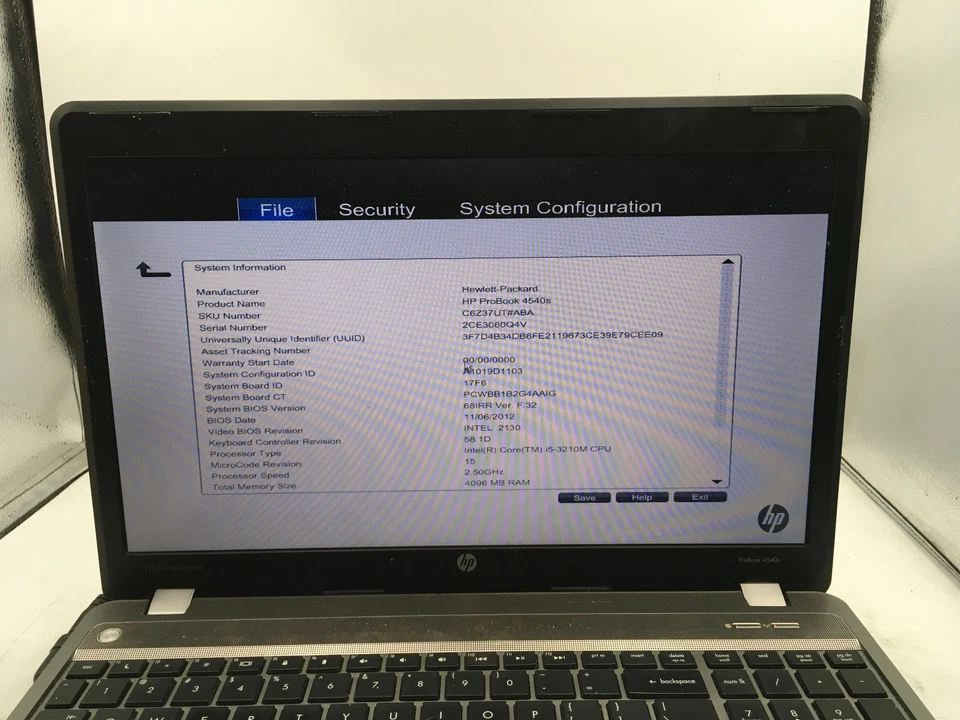 HP PROBOOK 4540S - BOOTS TO BIOS - INTEL I5 3210M - NO RAM - 15" - READ DESC-BB - Image 2 of 4