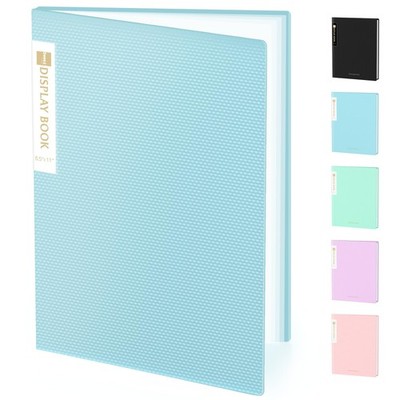 Sooez Binder with Plastic Sleeves 18-Pocket, Displays 36 Pages, 1-Pack, Blue