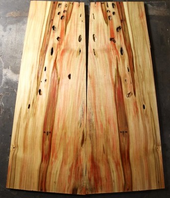 Curly red flame box elder maple drop top .43'' thk bass guitar tonewood 2720
