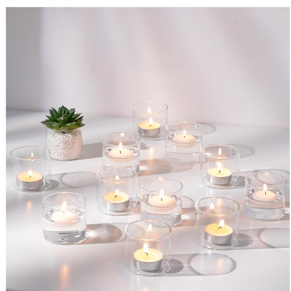 Teelichtglas Set 12 StüCk Glas Teelichthalter Windlichter Tischdeko Hochzeit-image