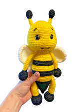 Cute Handmade Crochet Bee Amigurumi Small Stuffed Plushie Soft Toy Nursery Gift