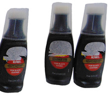 3 Bottles BLACK Kiwi Heel Edge Restore Sole Finish 2.5 fl oz each