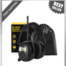 AM FM Radio Headphones with Digital Display, Hearing Protection Ear Muffs for