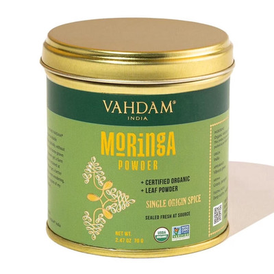 Organic Moringa Powder 2.47oz USDA Certified Non-GMO Superfood for Smoothies Tea