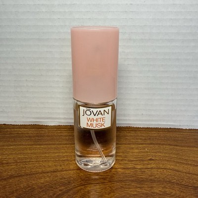 White MUSK Jovan Cologne Coty Paris 1 fl oz 30ml SPRAY Made USA 1/4 Missing