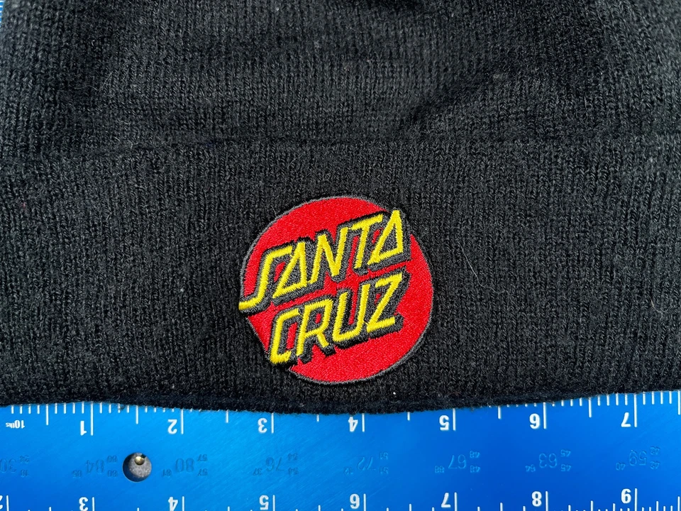 Santa Cruz Gorro Toque Adulto Talla Única Negro Bordado Tejido 100% Acrílico Patín Foto 2 de 4