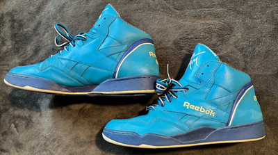 Mens Reebok Blue Hexalite Sir Jam Hightop Basketball Shoes Size 13 Vintage Retro