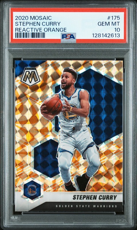 2020 PANINI MOSAIC REACTIVE ORANGE #175 STEPHEN CURRY PSA 10