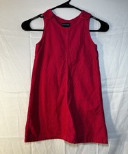 Ralph Lauren Girls Pink Corduroy Sleeveless Dress Size 6 Embroidered Pockets