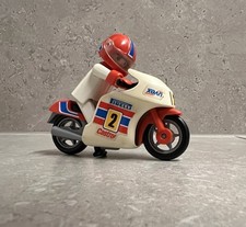 playmobil 3303 Motorrad Rennfahrer Pirelli Castrol Uvex, komplettes Set