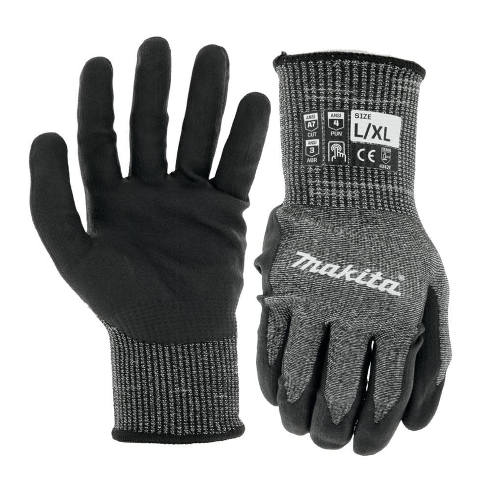 Перчатки Makita Advanced Fitknit Cut Level 7 с нитриловым покрытием Lxl 4590₽