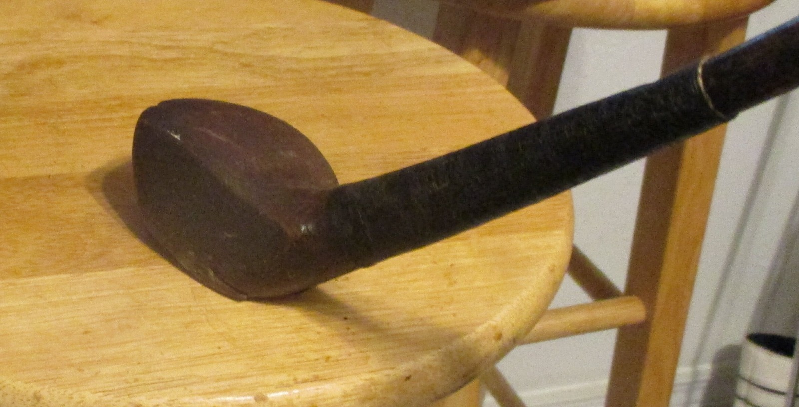 Splice Neck (Scare Head) Wood Hickory Shaft Driver Golf Club Circa 1910