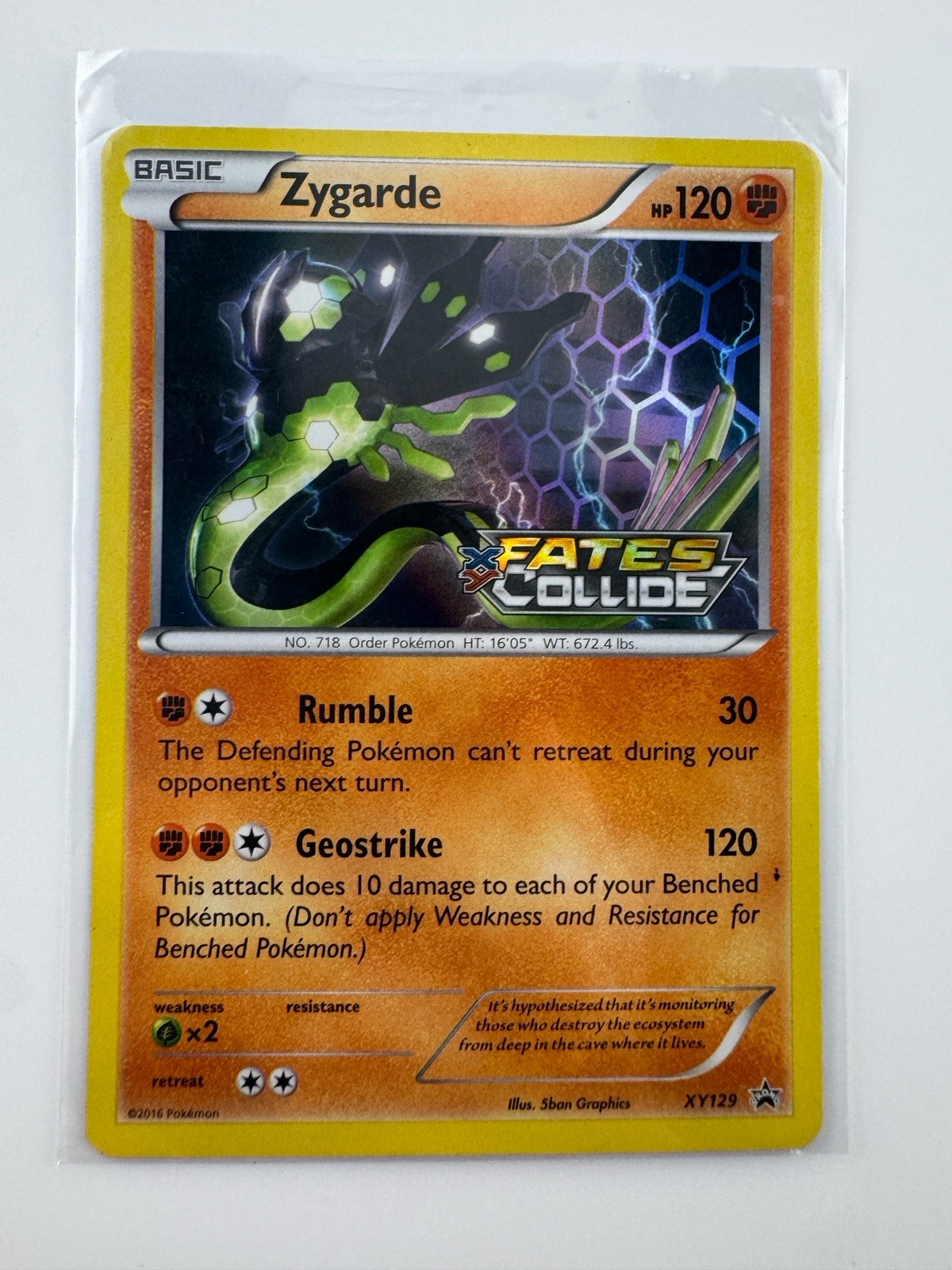 Zygarde Promo Card - XY129 - PreRelease Fates Collide